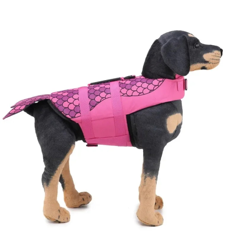 Shark Dog Life Jacket – Buoyancy Swim Vest with Rescue Handle for Dogs