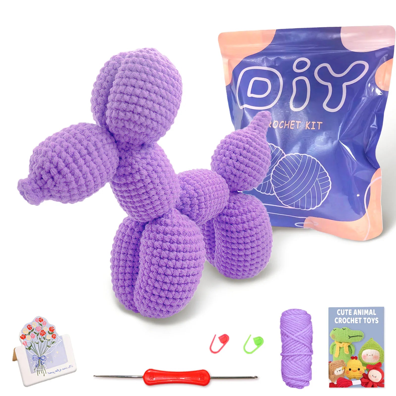 Balloon Dog Crochet Kit for Beginners — Amigurumi Starter Set
