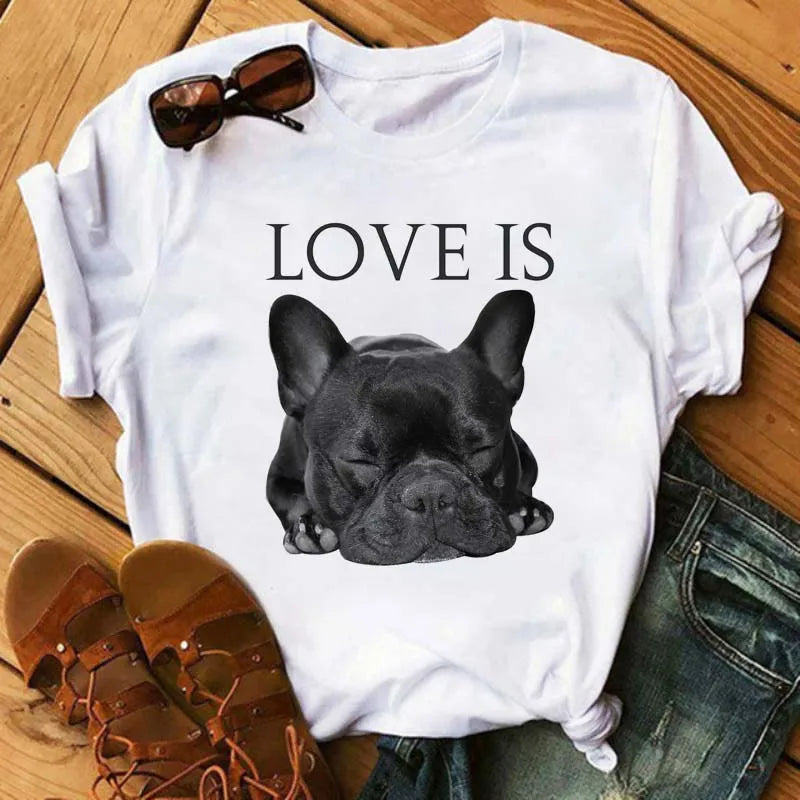 French Bulldog T-Shirt — Harajuku Animal Print Tee for Dog Lovers