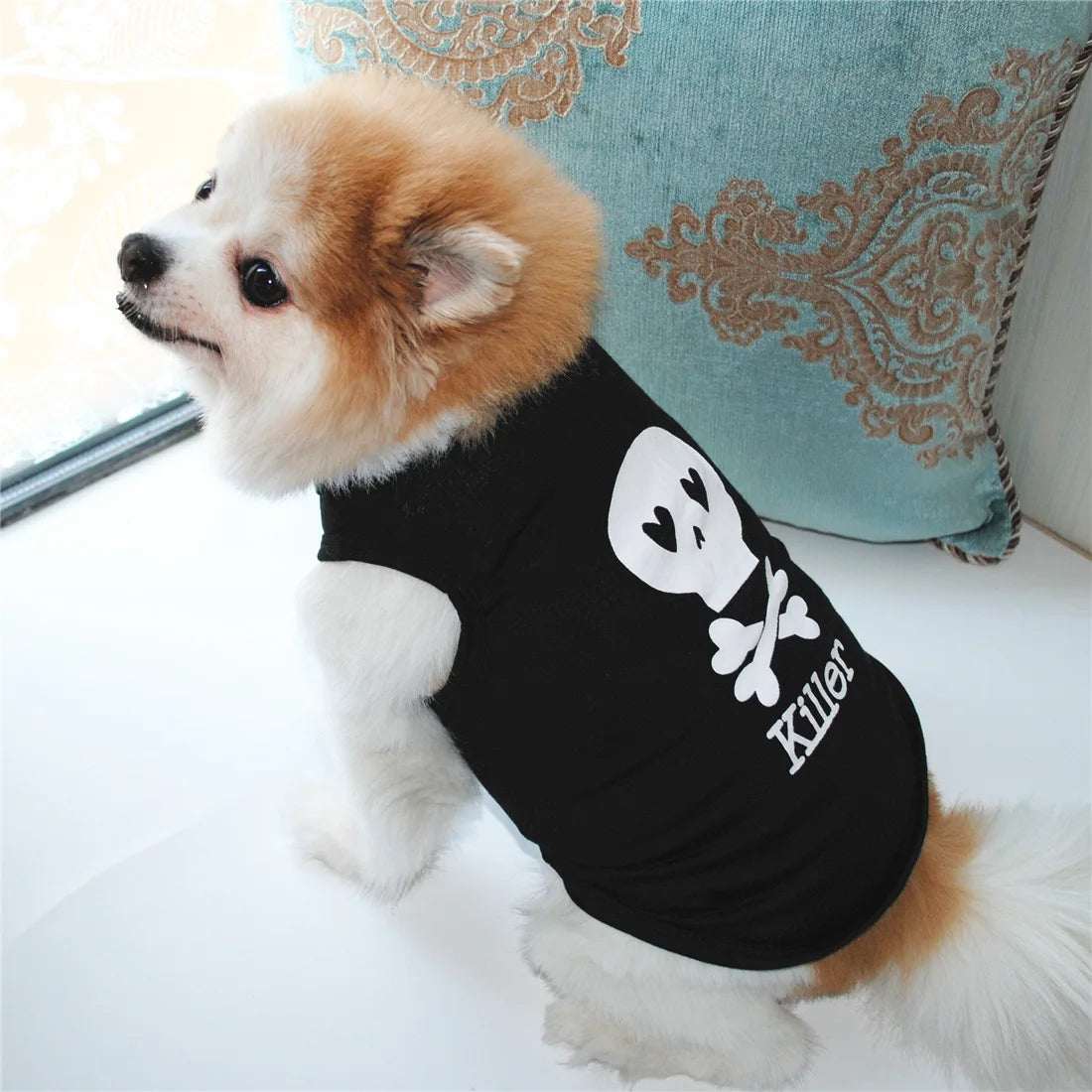 Funny Letter Print Dog Shirts for Small Dogs – Soft Breathable Summer Pet T-Shirts