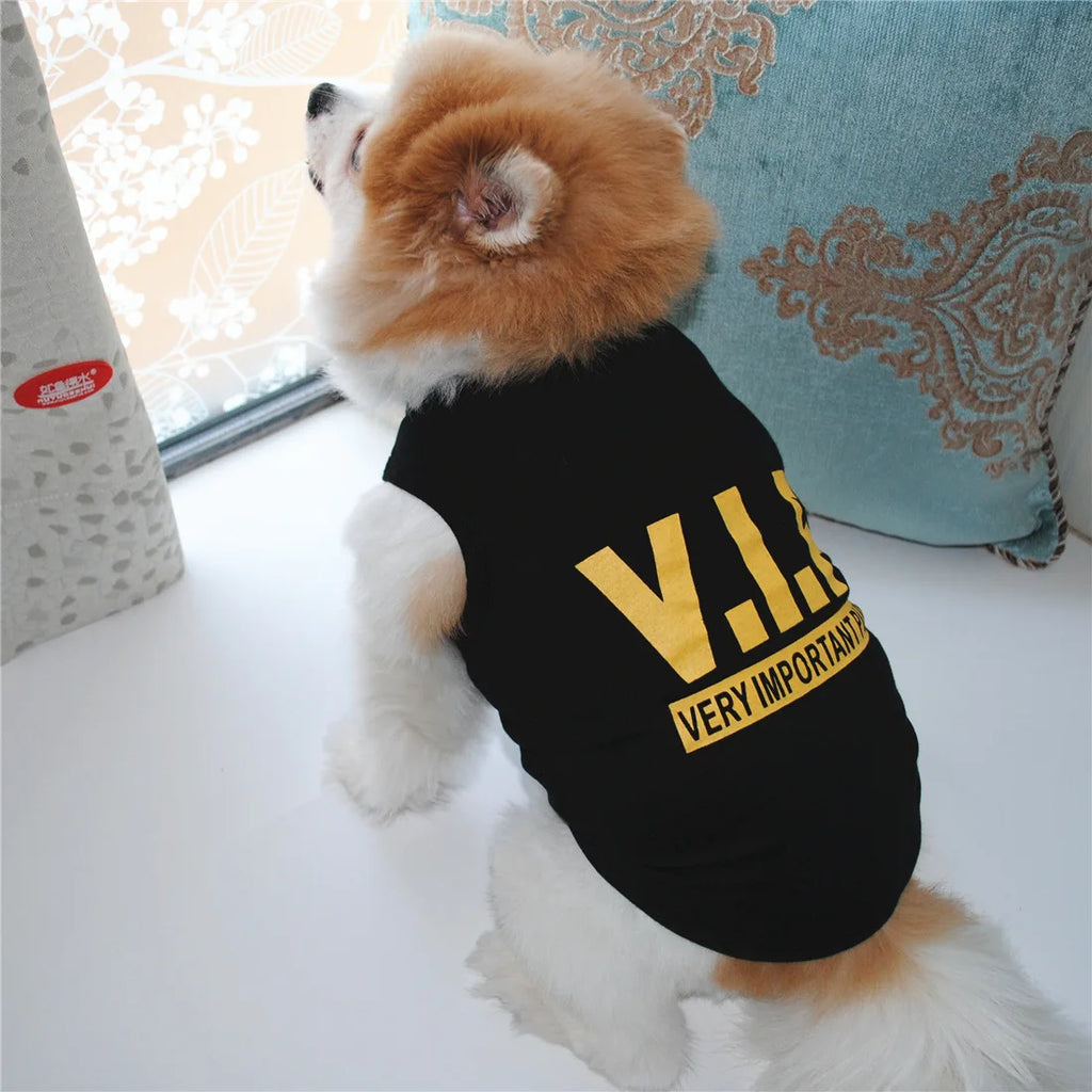 Funny Letter Print Dog Shirts for Small Dogs – Soft Breathable Summer Pet T-Shirts