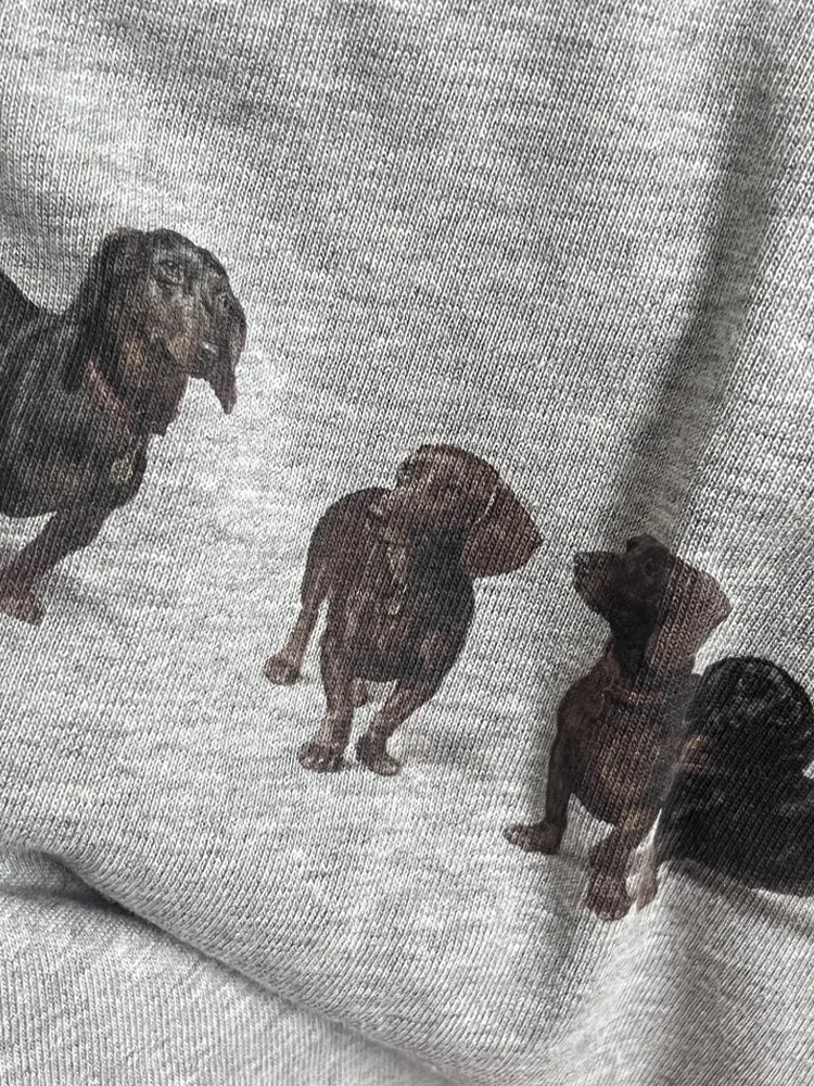 Dachshund Graphic Oversized Tee — Harajuku Y2K Streetwear Men's Cotton T-Shirt