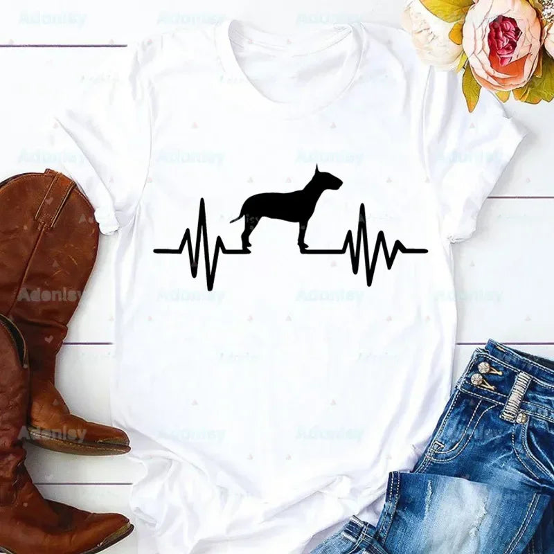 Bull Terrier T-Shirt — Cute Dog Group Graphic Tee for Women (S–XXXL)