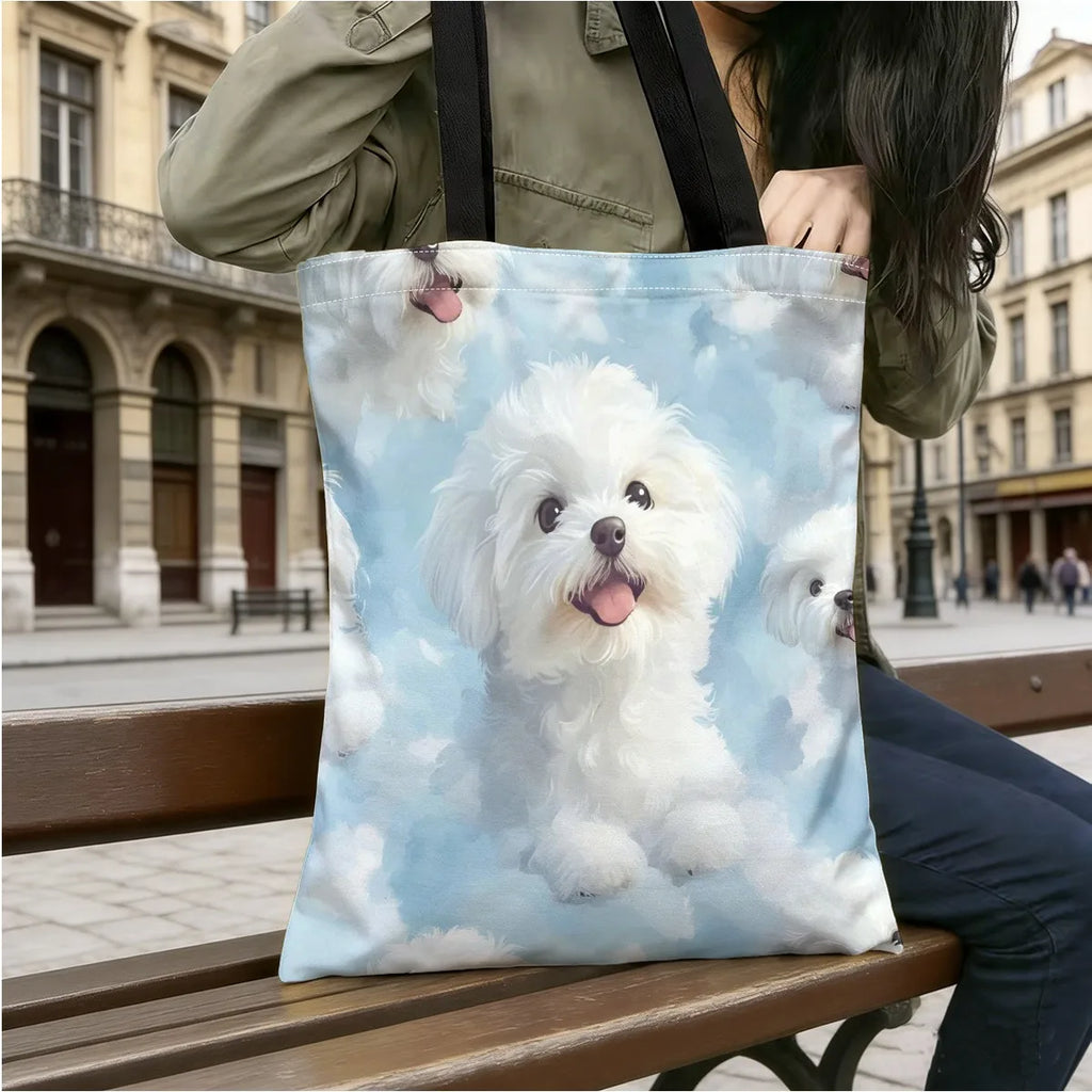 Maltese Dog Tote Bag – Cute & Funny Dog Lover Handbag