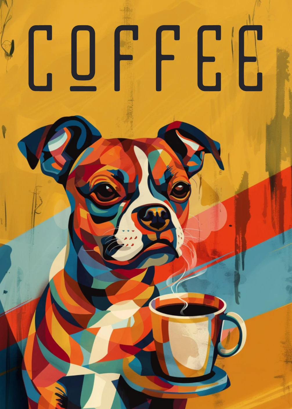 Boho Minimalist Dog & Cat Cafe Canvas Wall Art