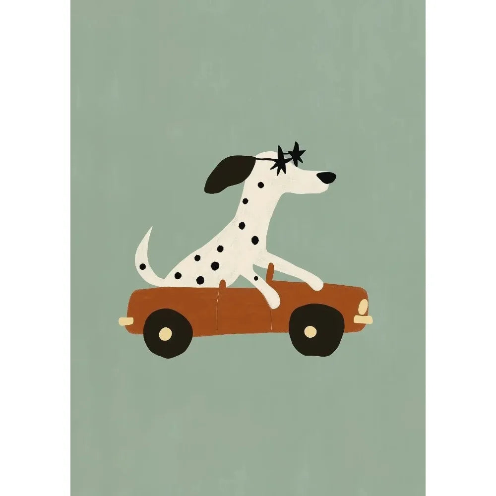 Cartoon Dog Illustrations Canvas Print – Cute Nordic Wall Art for Dog Lovers