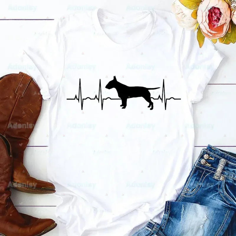 Bull Terrier T-Shirt — Cute Dog Group Graphic Tee for Women (S–XXXL)