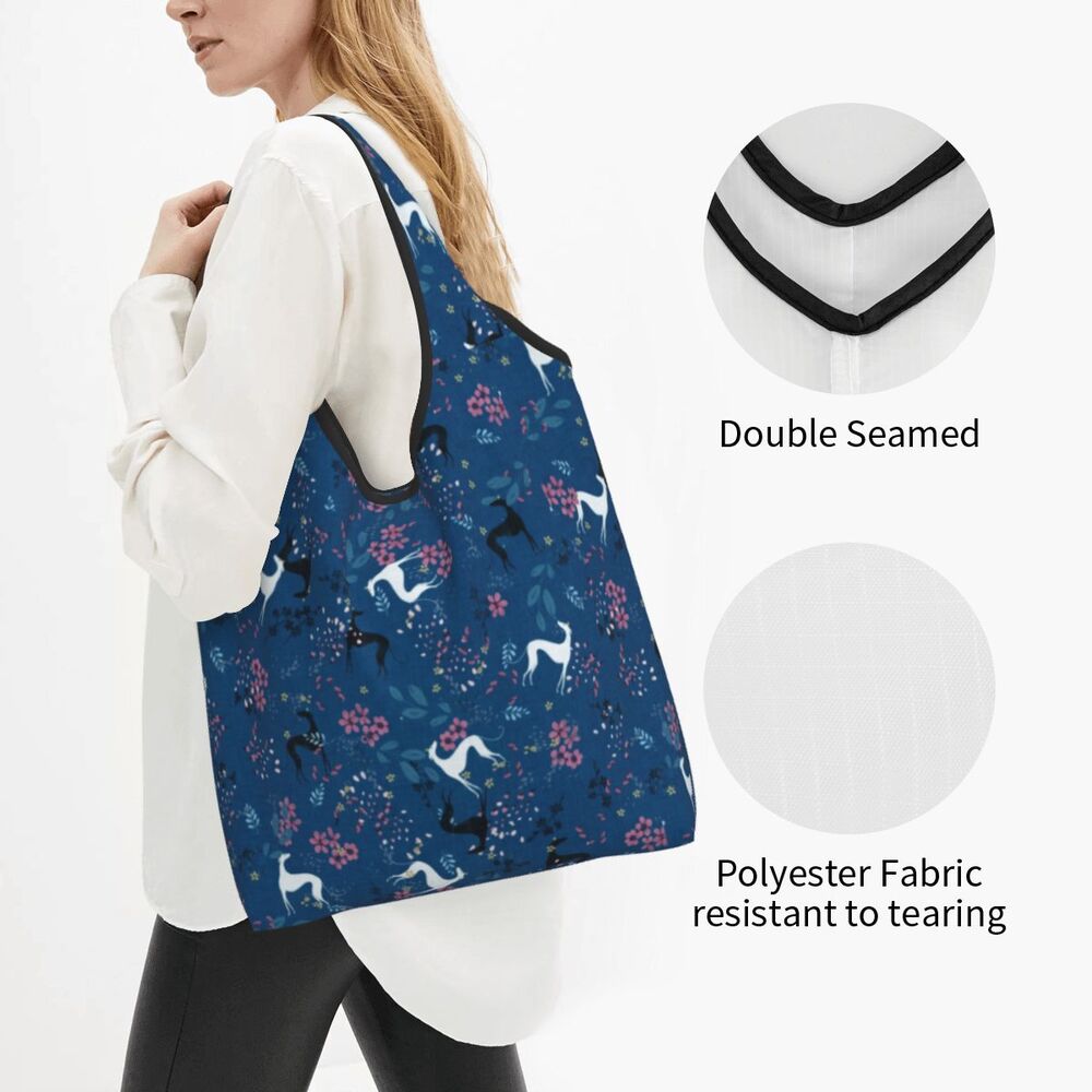 Greyhound Tote Bag — All-Over Print Sighthound Shopping Bag
