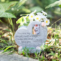 Pet Memorial Heart-Shaped Flower Tombstone – Resin Monument for Dogs & Cats