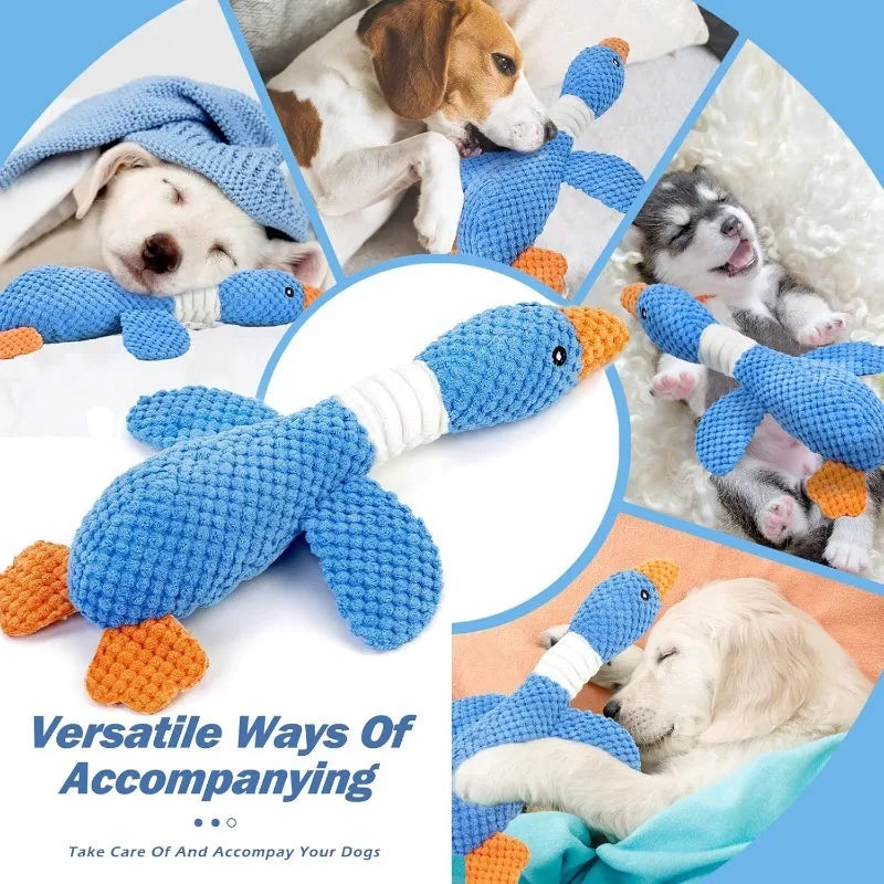 Goose Squeaky Plush Dog Toy – Crinkle & Squeak Chew Toy for Puppies & Small Dogs