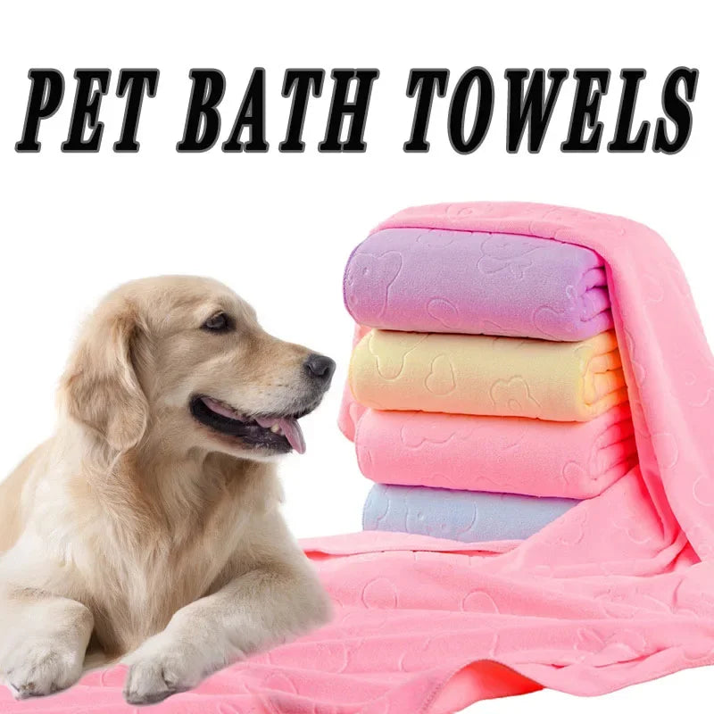 Microfiber Pet Bath Towel – Super Absorbent Dog & Cat Drying Towel (35x70cm)
