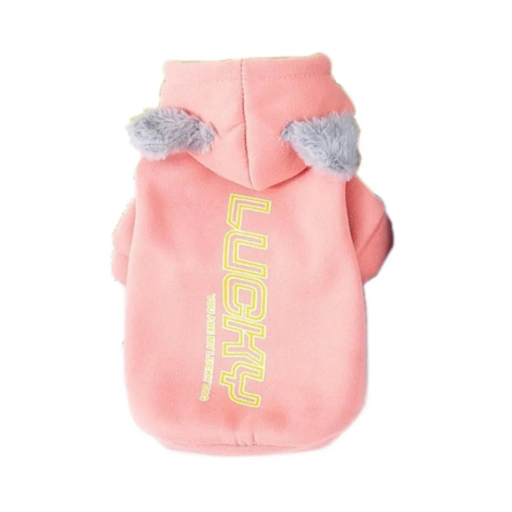 Dog Hoodie Sweatshirt — "COPS" Letter Print with Floppy Ears