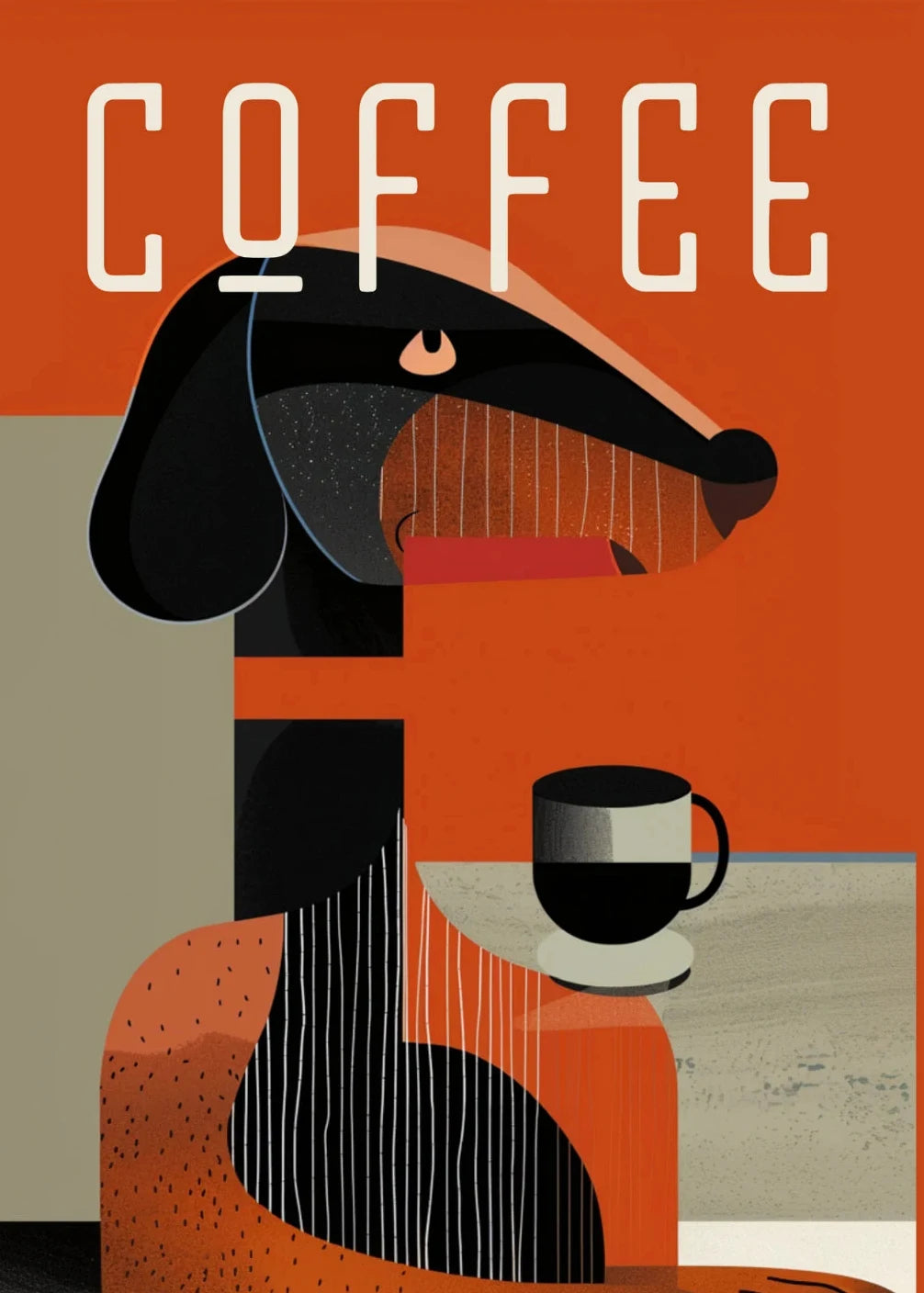 Boho Minimalist Dog & Cat Cafe Canvas Wall Art