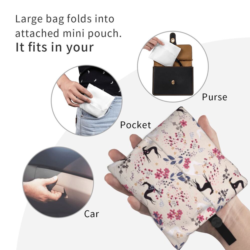 Greyhound Tote Bag — All-Over Print Sighthound Shopping Bag