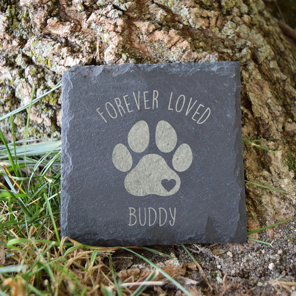 Personalised Dog Memorial Garden Stone – Pet Loss Gift with Engraved Name