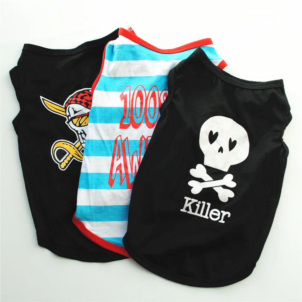 Funny Letter Print Dog Shirts for Small Dogs – Soft Breathable Summer Pet T-Shirts