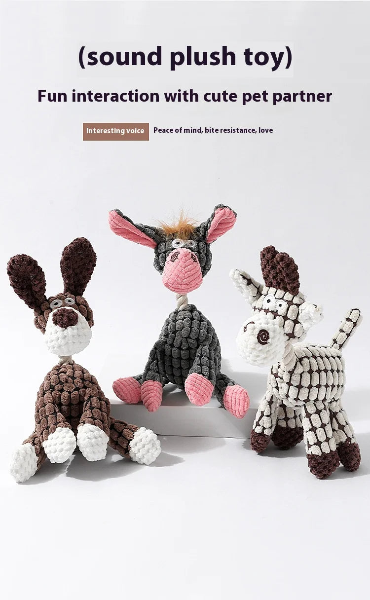 Funny Donkey Squeaky Plush Dog Toy