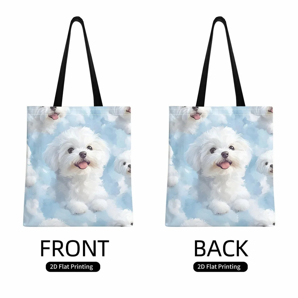 Maltese Dog Tote Bag – Cute & Funny Dog Lover Handbag