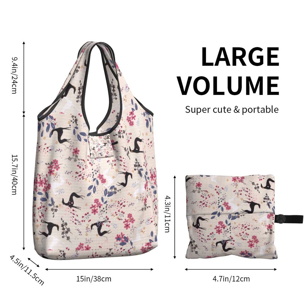 Greyhound Tote Bag — All-Over Print Sighthound Shopping Bag
