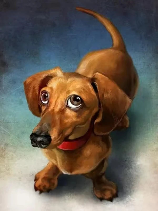 Dachshund 5D Diamond Painting Kit – DIY Dog Art Mosaic Craft for Home Decor