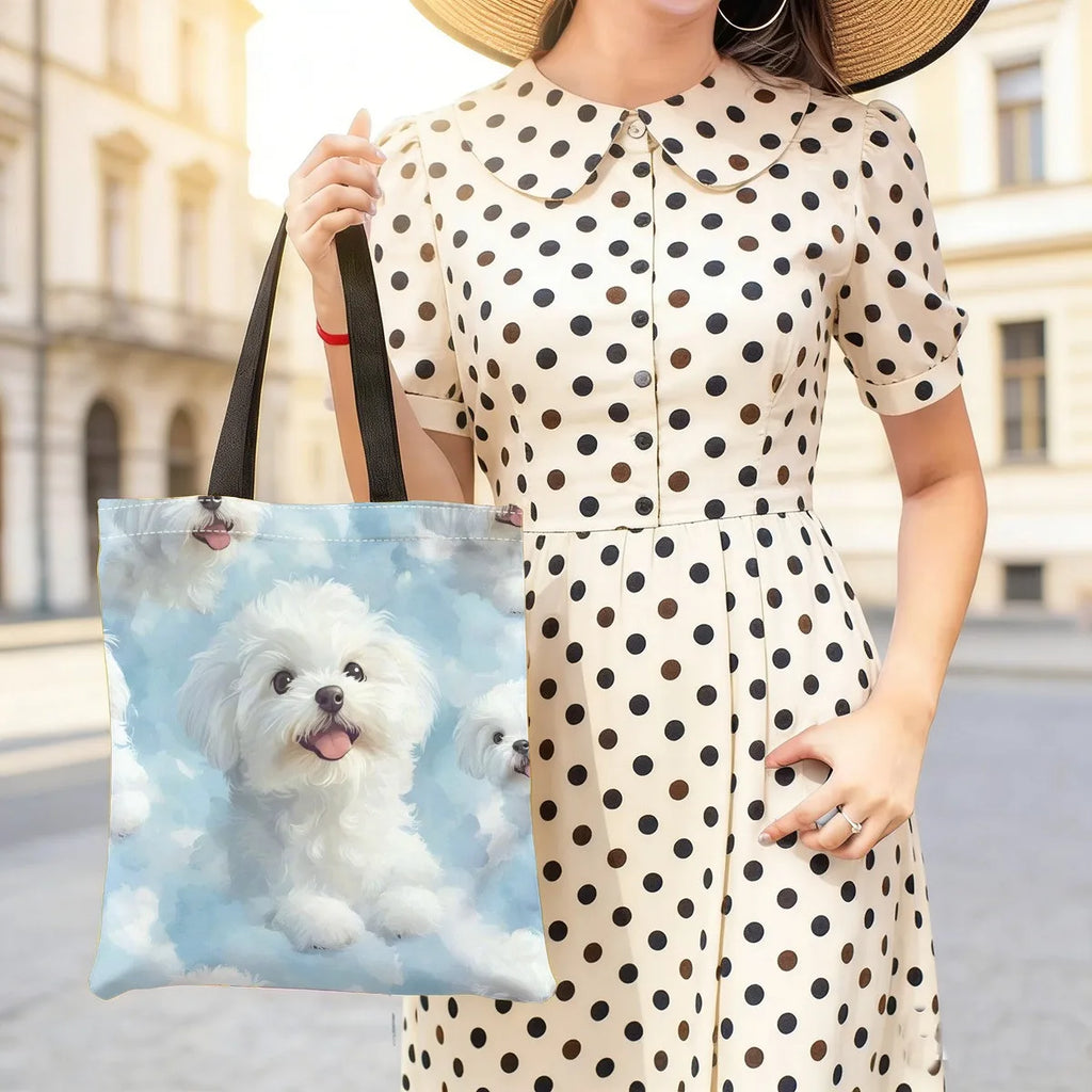Maltese Dog Tote Bag – Cute & Funny Dog Lover Handbag