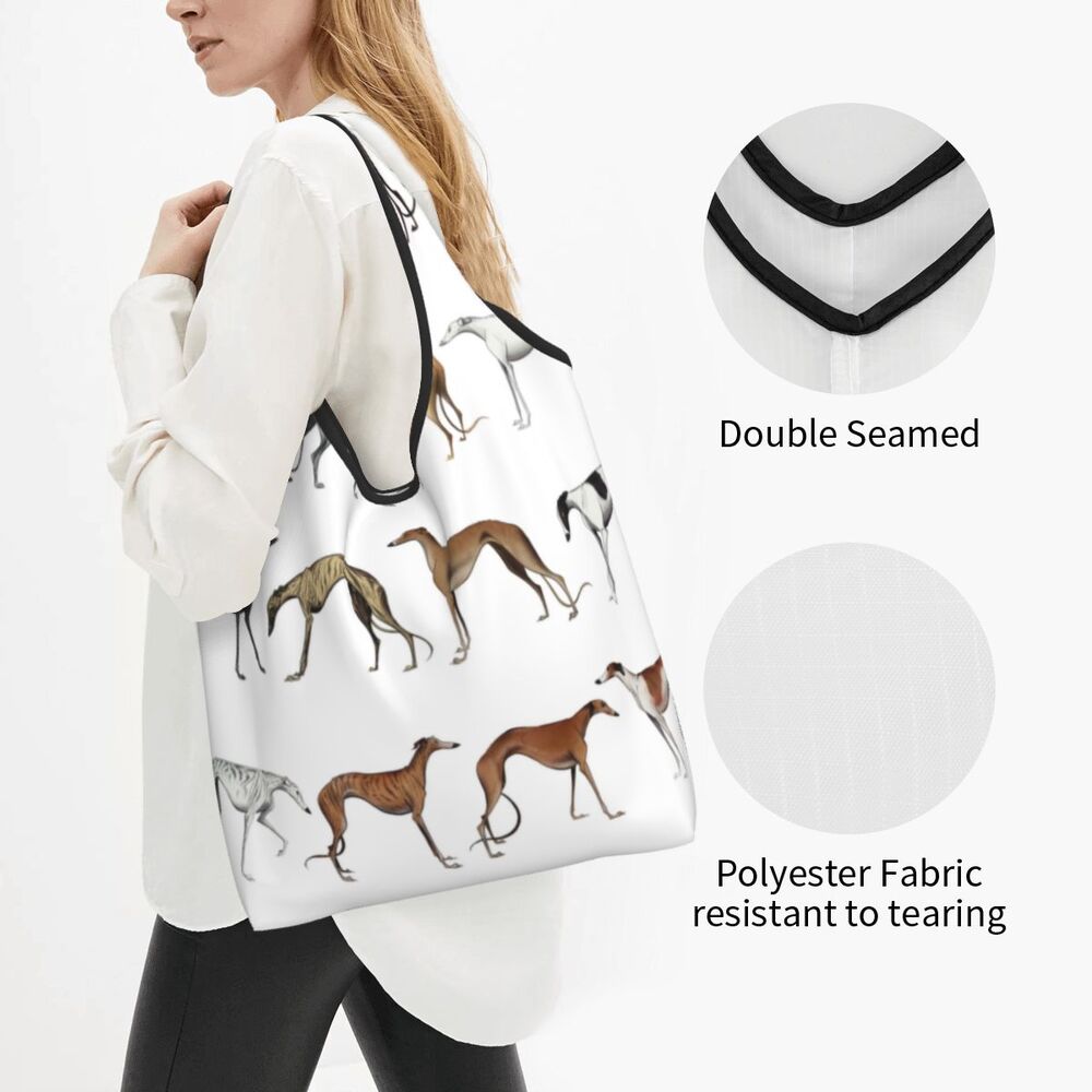 Greyhound Tote Bag — All-Over Print Sighthound Shopping Bag