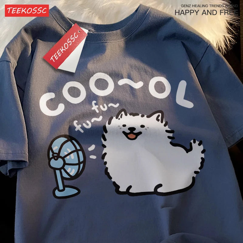 Dog Cartoon Print T-Shirt — Funny Dog Lover Tee