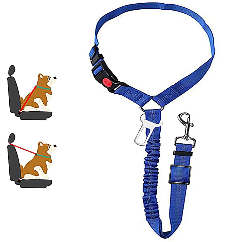 Adjustable Dog Car Seat Belt – Safety Harness Clip for Dogs & Cats