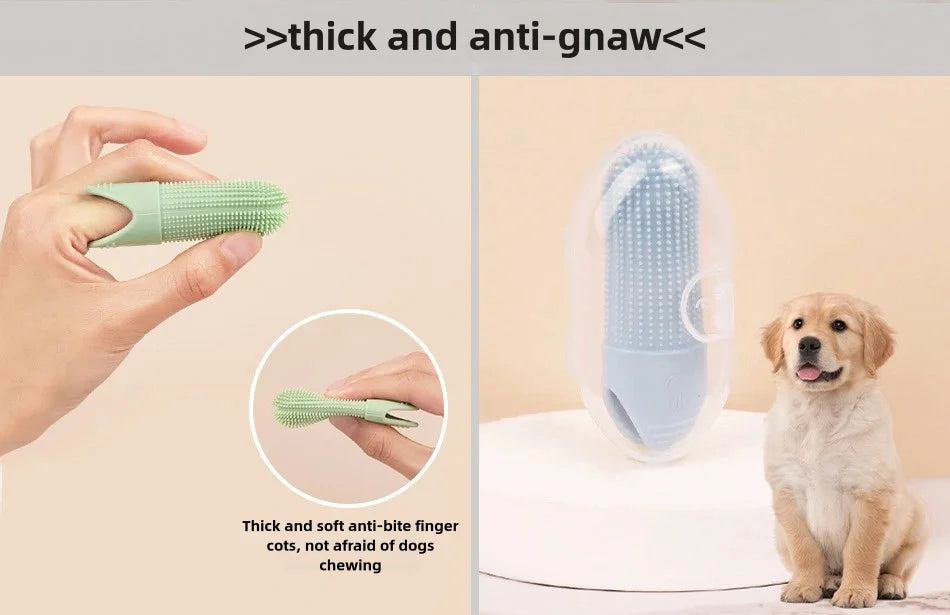 Dog Finger Toothbrush 360° — Food Grade Silicone Dental Care for Dogs & Cats