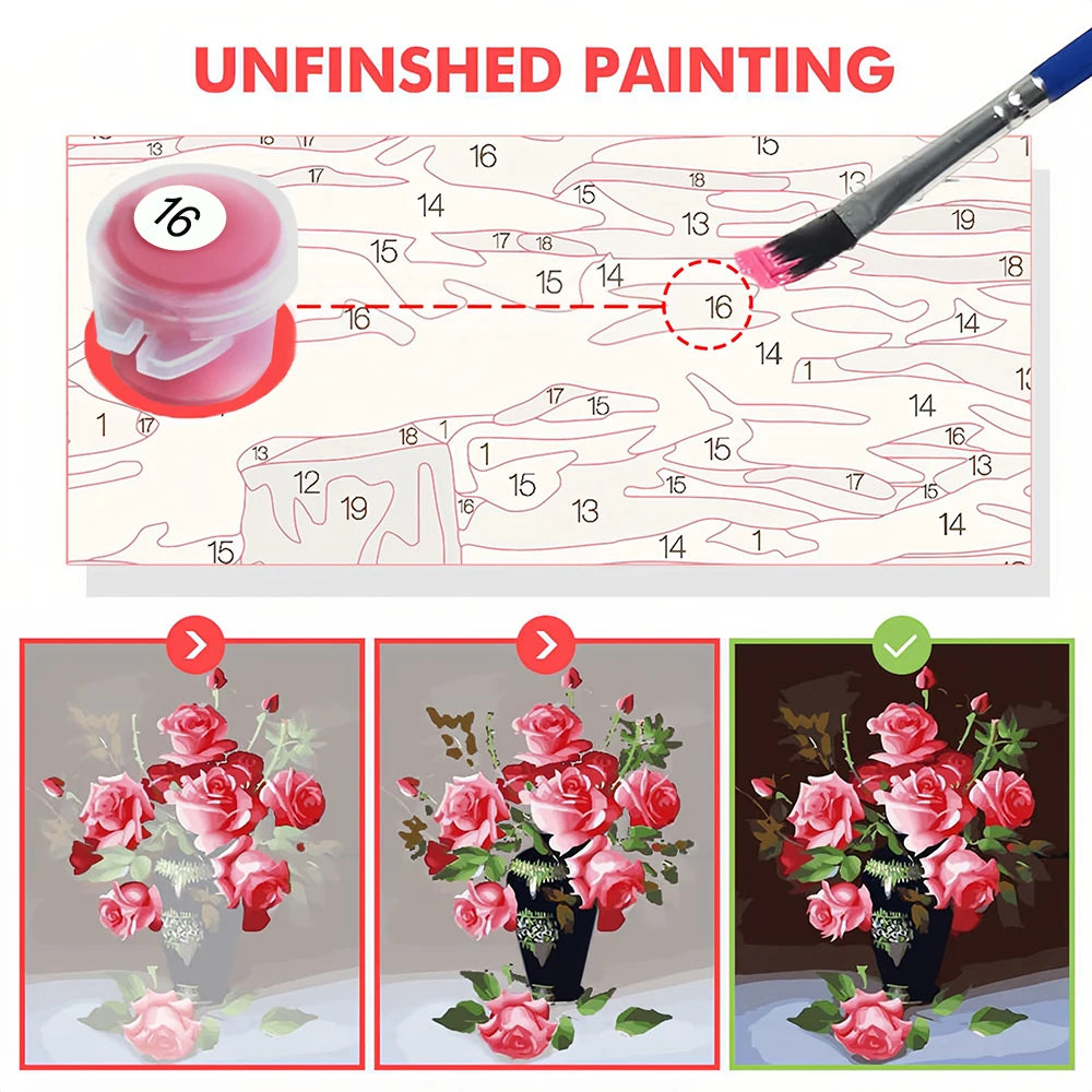 Paint By Numbers Dog Kit — Cute Puppy DIY Oil Painting for Adults