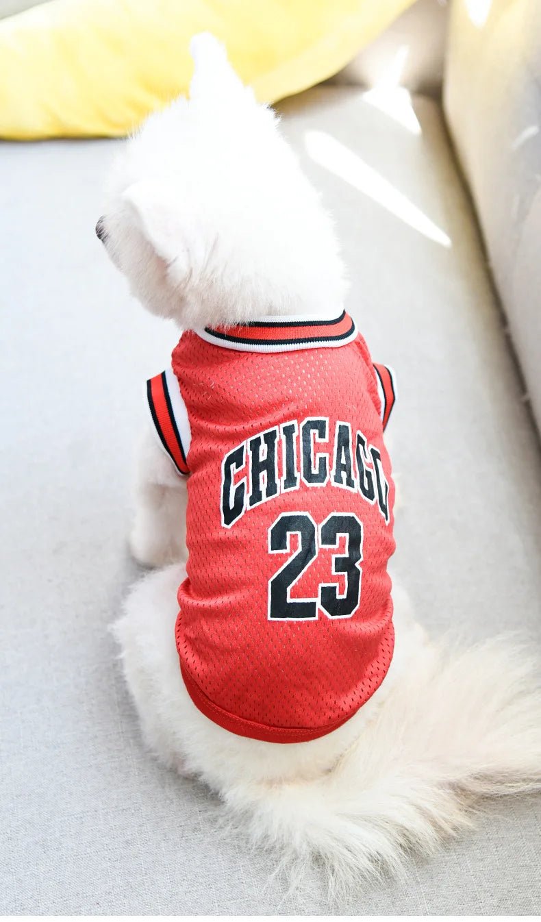 Mesh Breathable Sports Jersey for Dogs & Cats – Basketball Style Pet T-Shirt