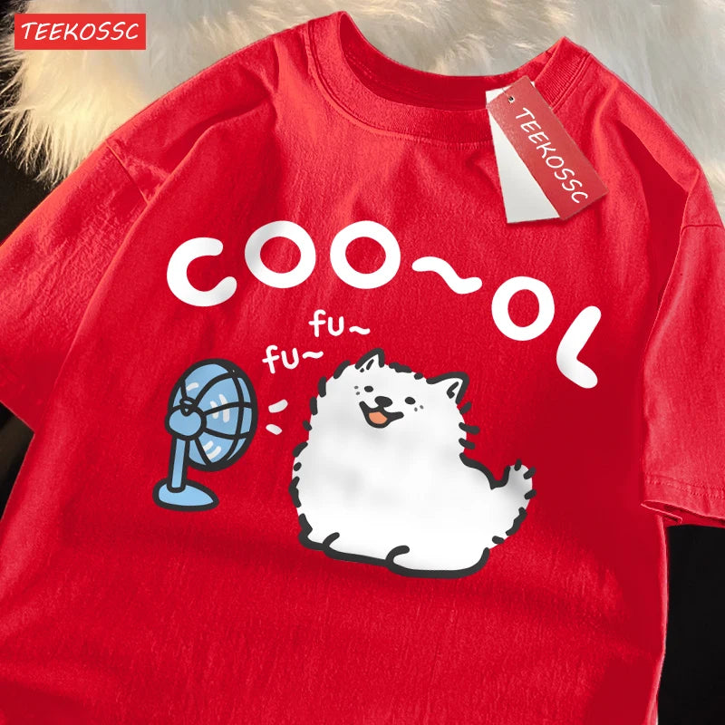 Dog Cartoon Print T-Shirt — Funny Dog Lover Tee