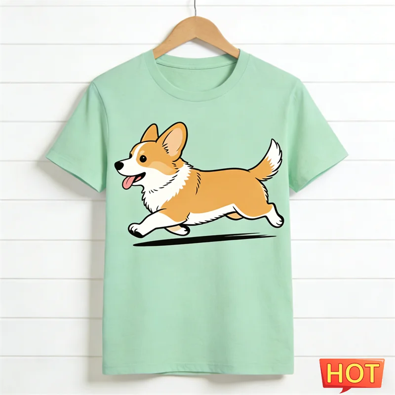 Cute Corgi Graphic T-Shirt — Funny 3D Dog Print Unisex Tee