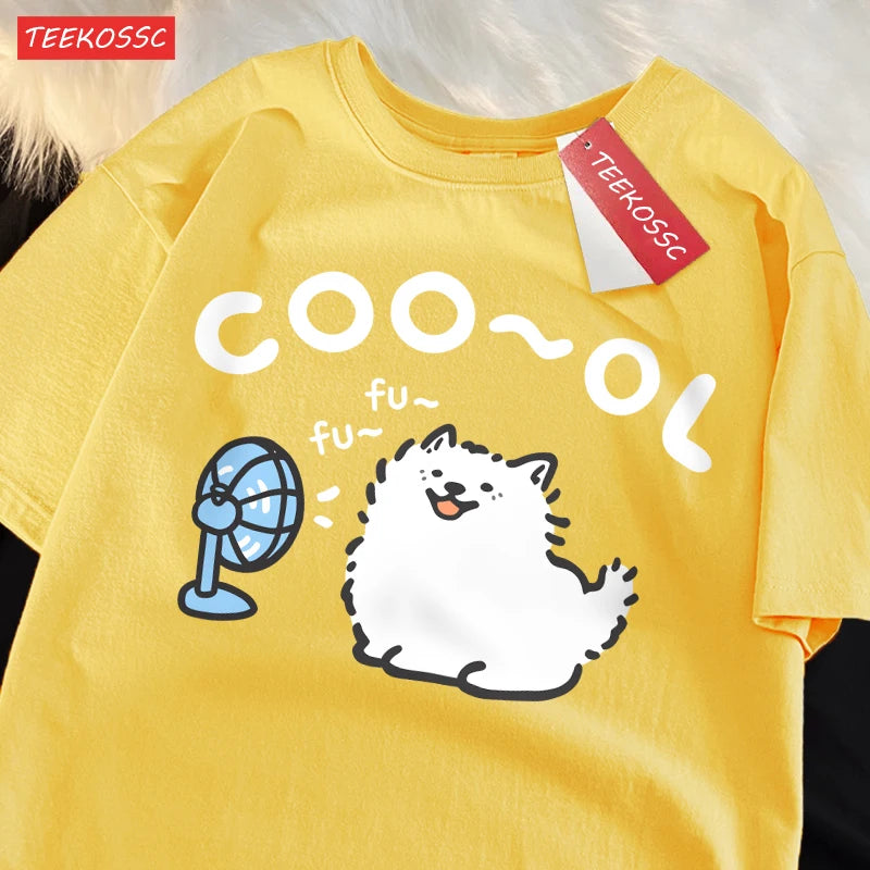Dog Cartoon Print T-Shirt — Funny Dog Lover Tee