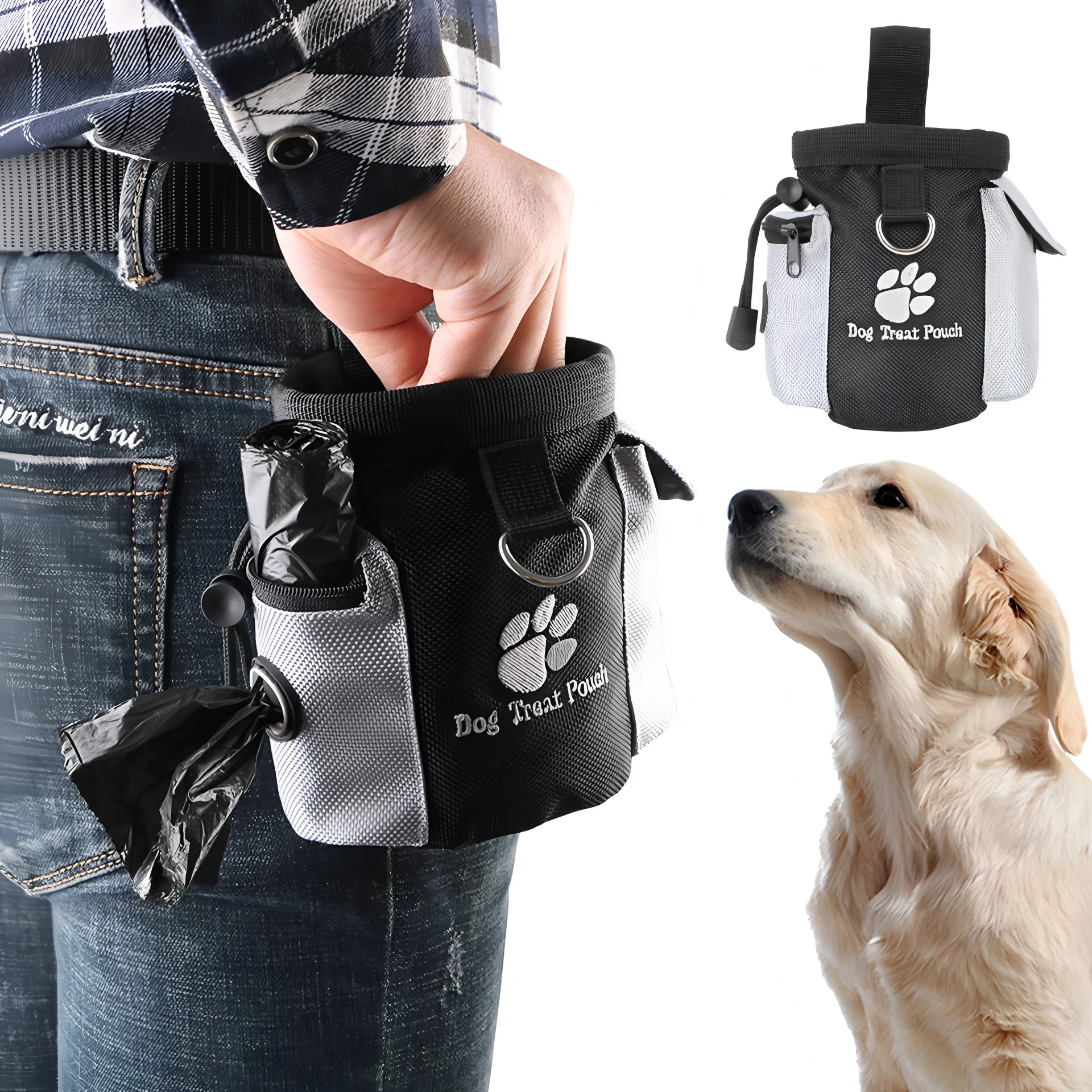 Dog Training Treat Pouch with Waste Bag Holder