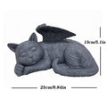 Dog & Cat Angel Memorial Statue — Resin Pet Grave Marker with Wings