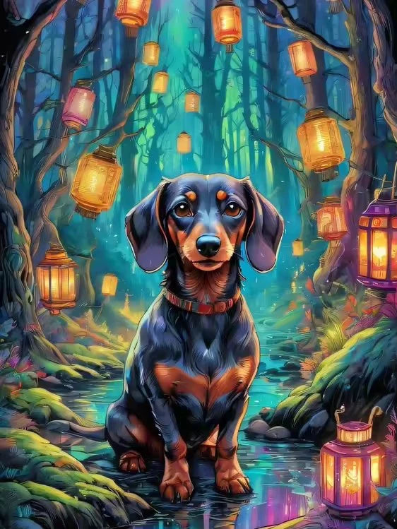 Dachshund 5D Diamond Painting Kit – DIY Dog Art Mosaic Craft for Home Decor