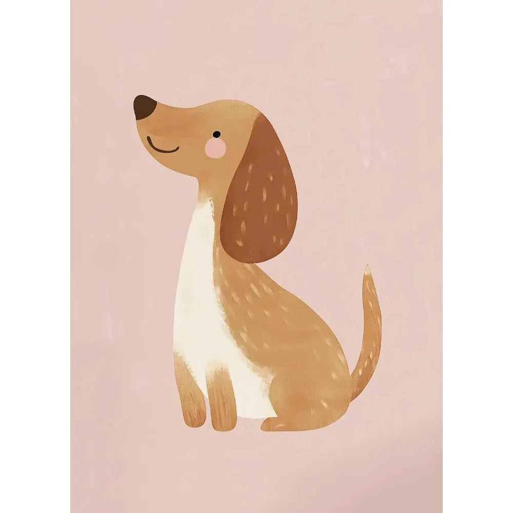 Cartoon Dog Illustrations Canvas Print – Cute Nordic Wall Art for Dog Lovers
