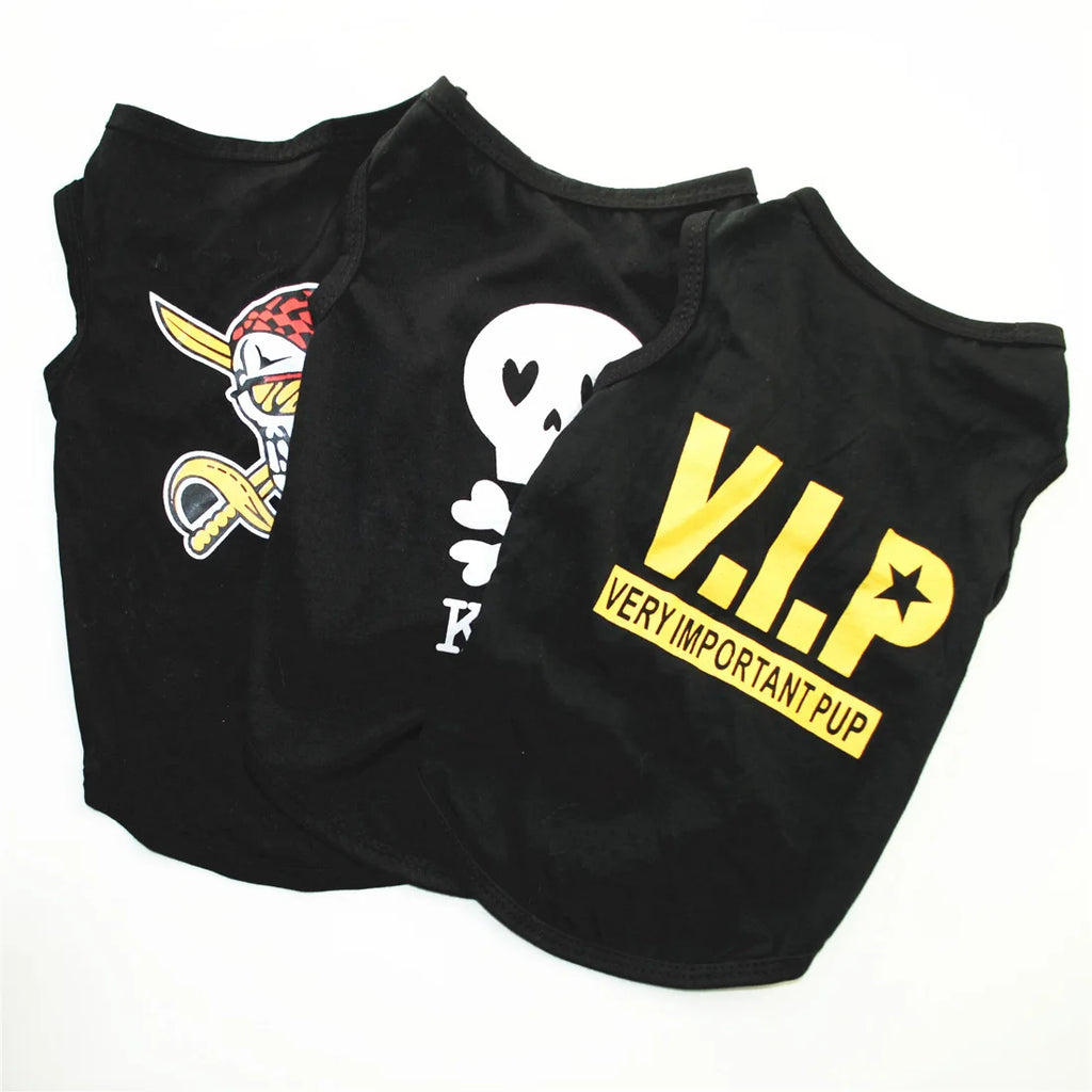 Funny Letter Print Dog Shirts for Small Dogs – Soft Breathable Summer Pet T-Shirts