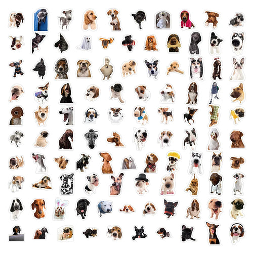 Cartoon Dog Sticker Pack — 104 Pieces