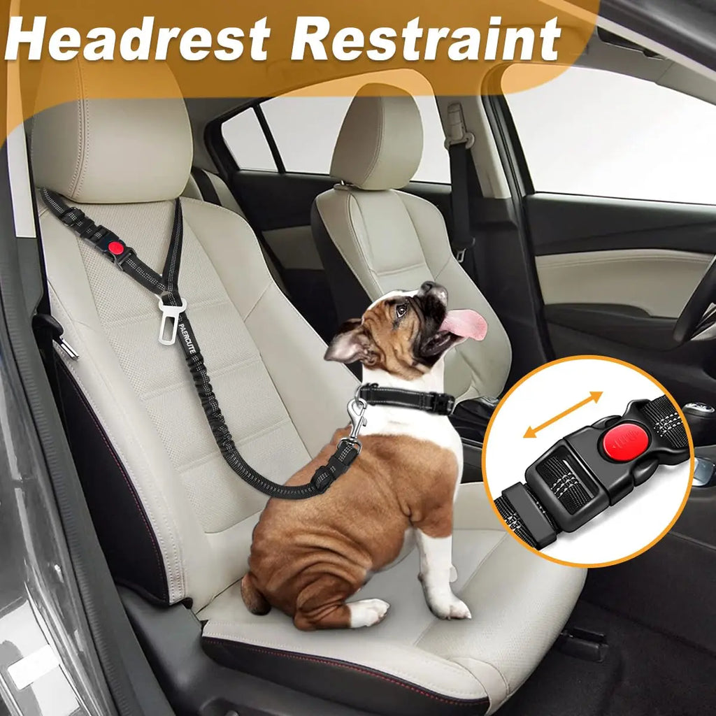 Adjustable Dog Car Seat Belt – Safety Harness Clip for Dogs & Cats