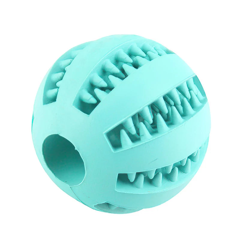 Rubber Treat Ball Dog Toy – Interactive Chew & Dental Cleaning Toy for Dogs