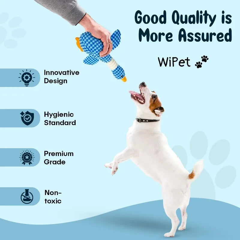 Goose Squeaky Plush Dog Toy – Crinkle & Squeak Chew Toy for Puppies & Small Dogs