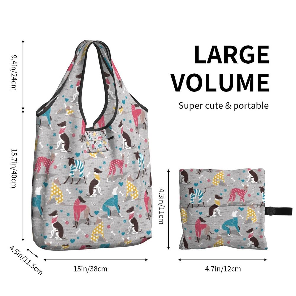 Greyhound Tote Bag — All-Over Print Sighthound Shopping Bag