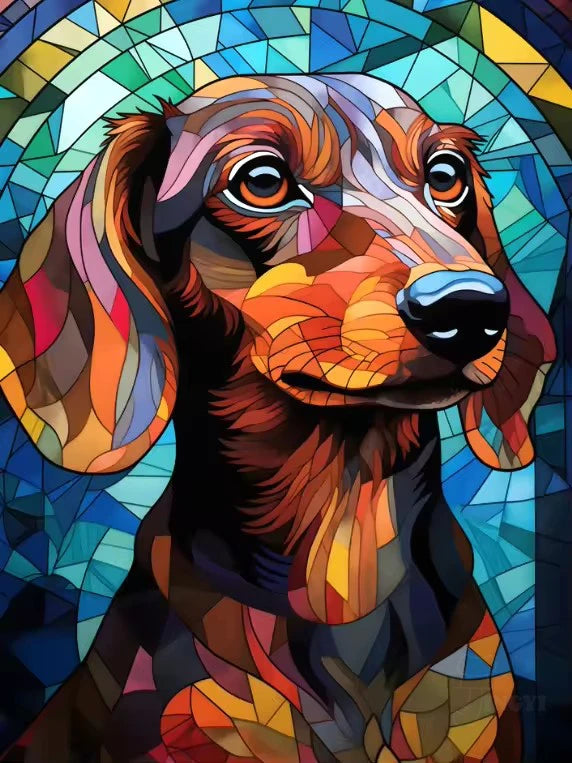 Dachshund 5D Diamond Painting Kit – DIY Dog Art Mosaic Craft for Home Decor