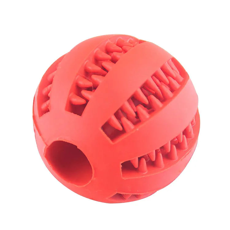 Rubber Treat Ball Dog Toy – Interactive Chew & Dental Cleaning Toy for Dogs