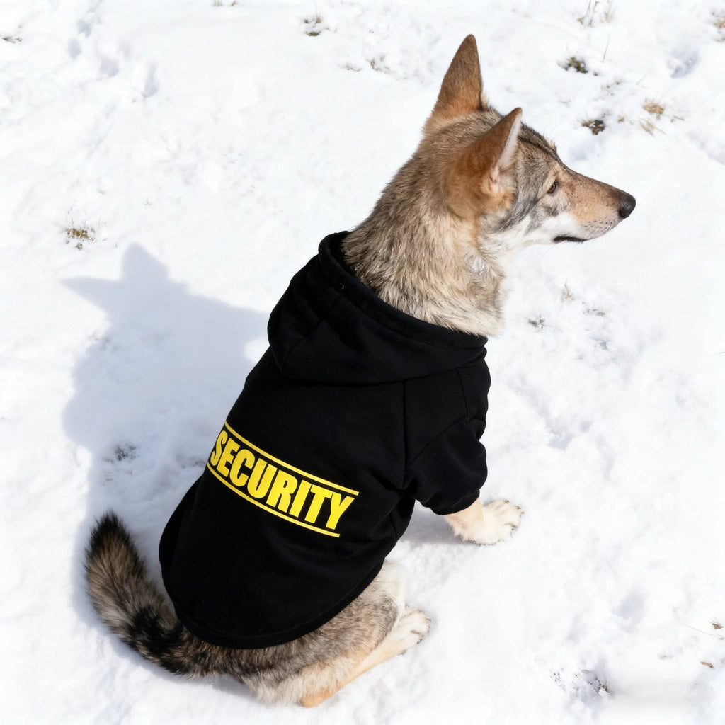 SECURITY Dog Hoodie – Fleece-Lined Pullover for Medium to Large Dogs