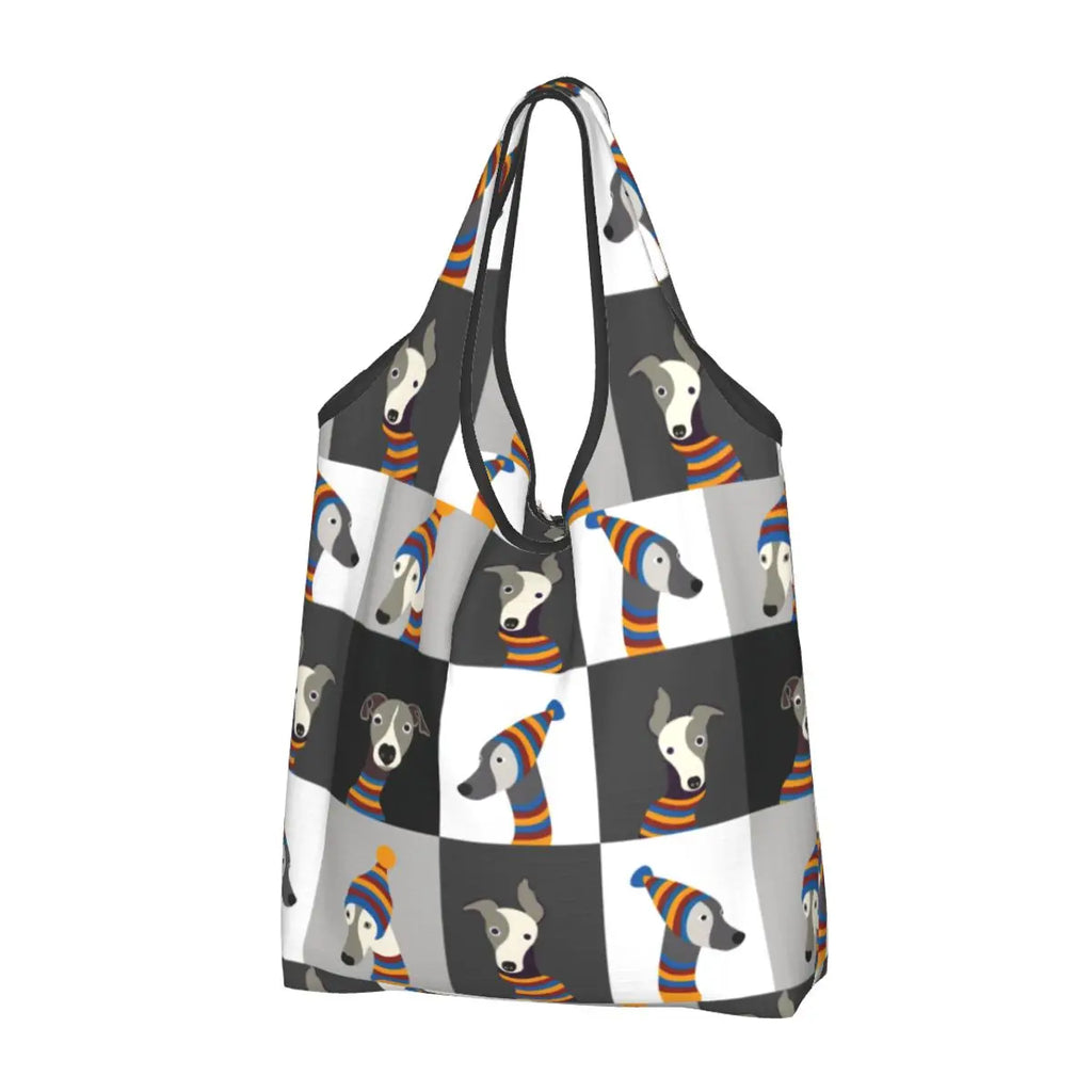 Greyhound Tote Bag — All-Over Print Sighthound Shopping Bag
