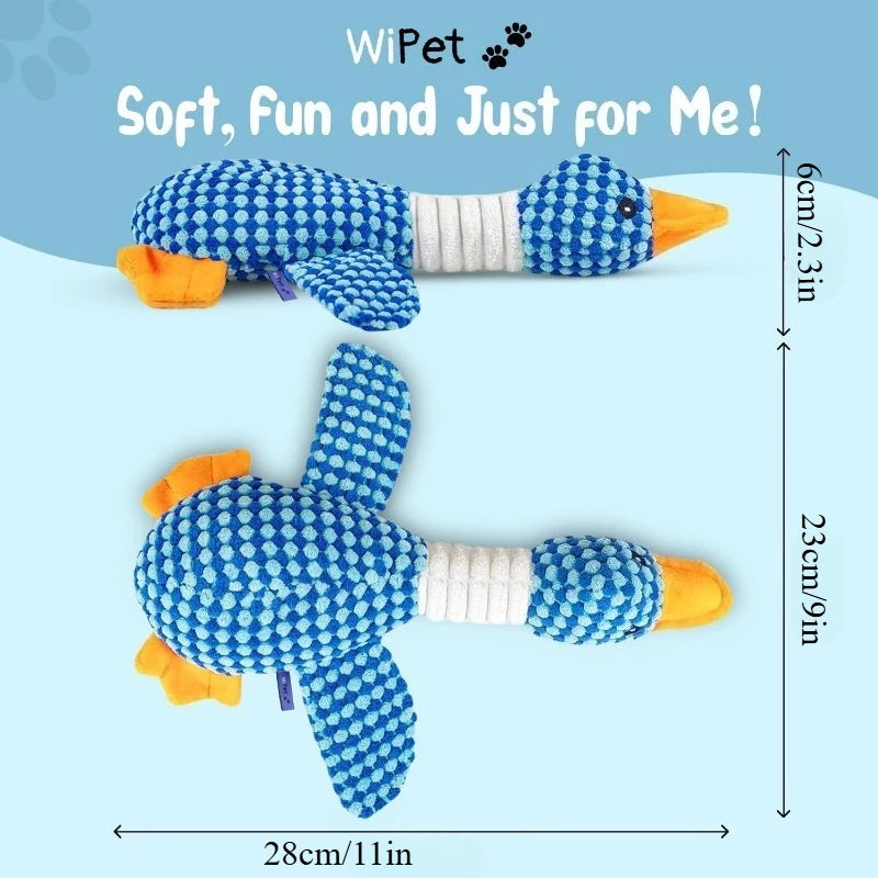 Goose Squeaky Plush Dog Toy – Crinkle & Squeak Chew Toy for Puppies & Small Dogs