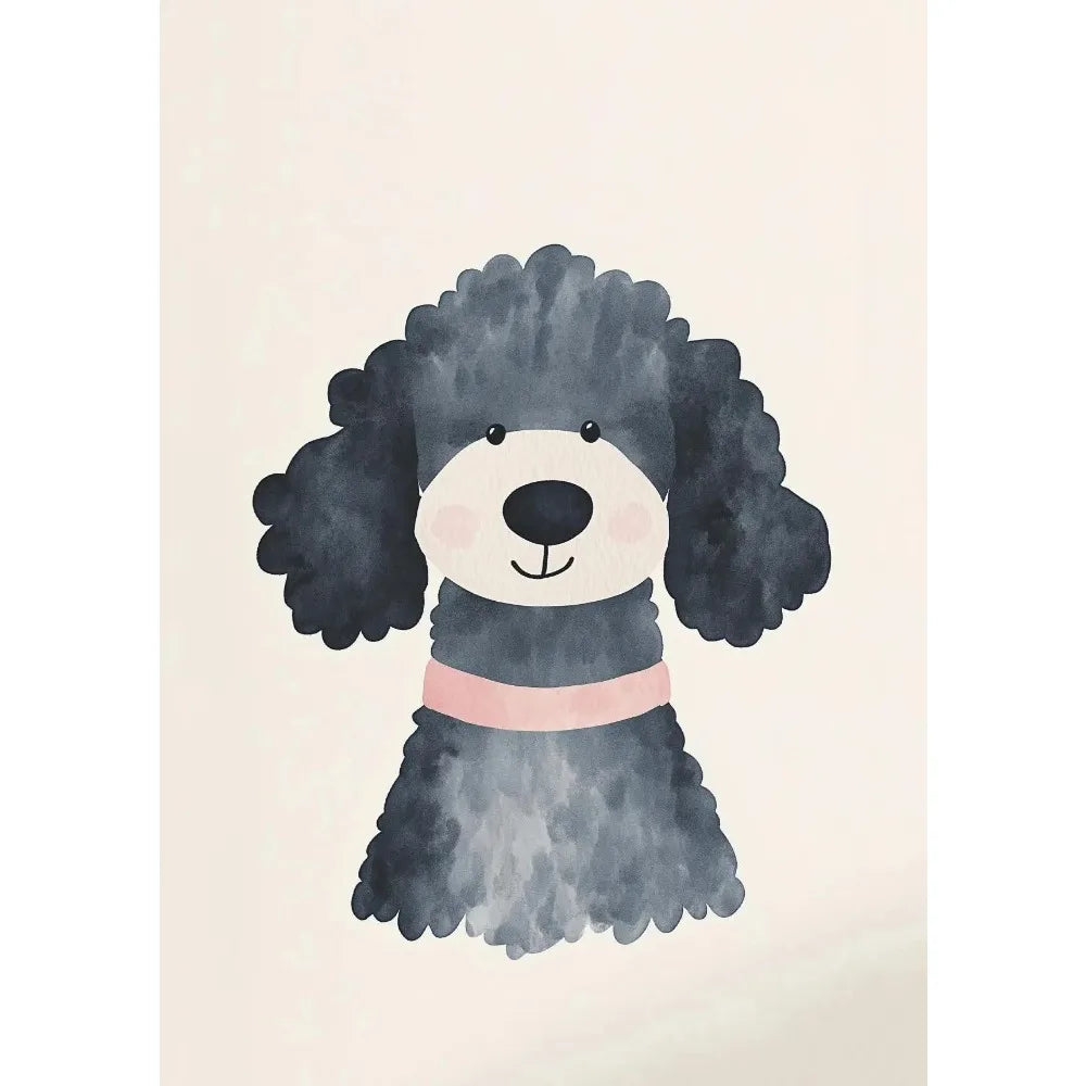 Cartoon Dog Illustrations Canvas Print – Cute Nordic Wall Art for Dog Lovers